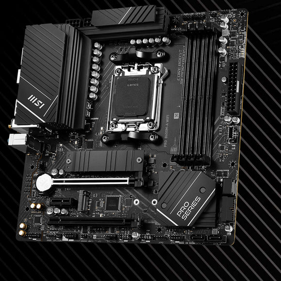 MSI PRO B650M-A WIFI AMD Socket AM5 mATX Motherboard supports Ryzen 7000 Series CPU, DDR5 RAM